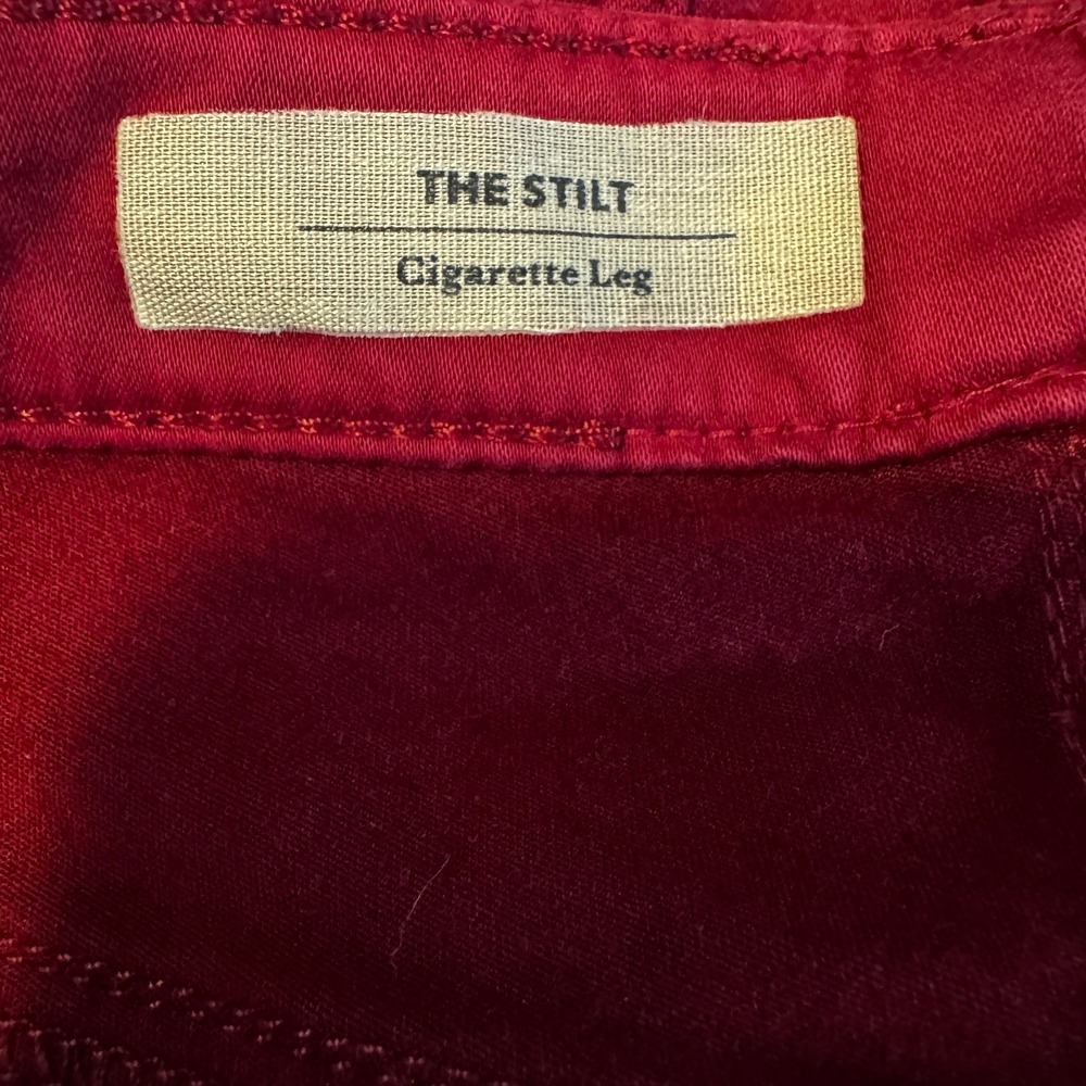 AG Adriano Goldschmied The Stilt Cigarette Leg Jeans Women's‎ 29 Burgandy Ankle - Picture 3 of 8